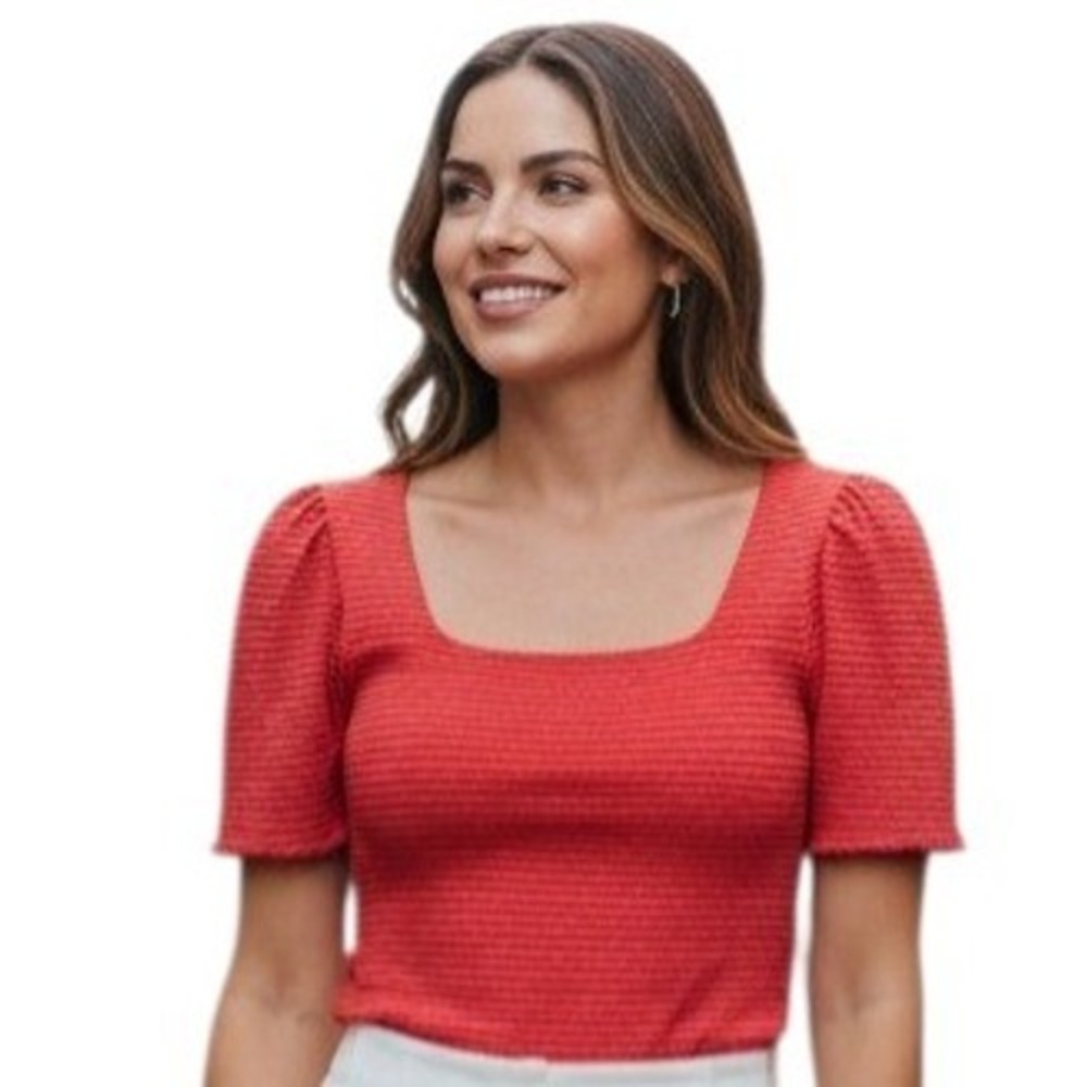 Nation Ltd Smocked Classy‎ Sophisticated Preppy Womens Small Office Casual Top